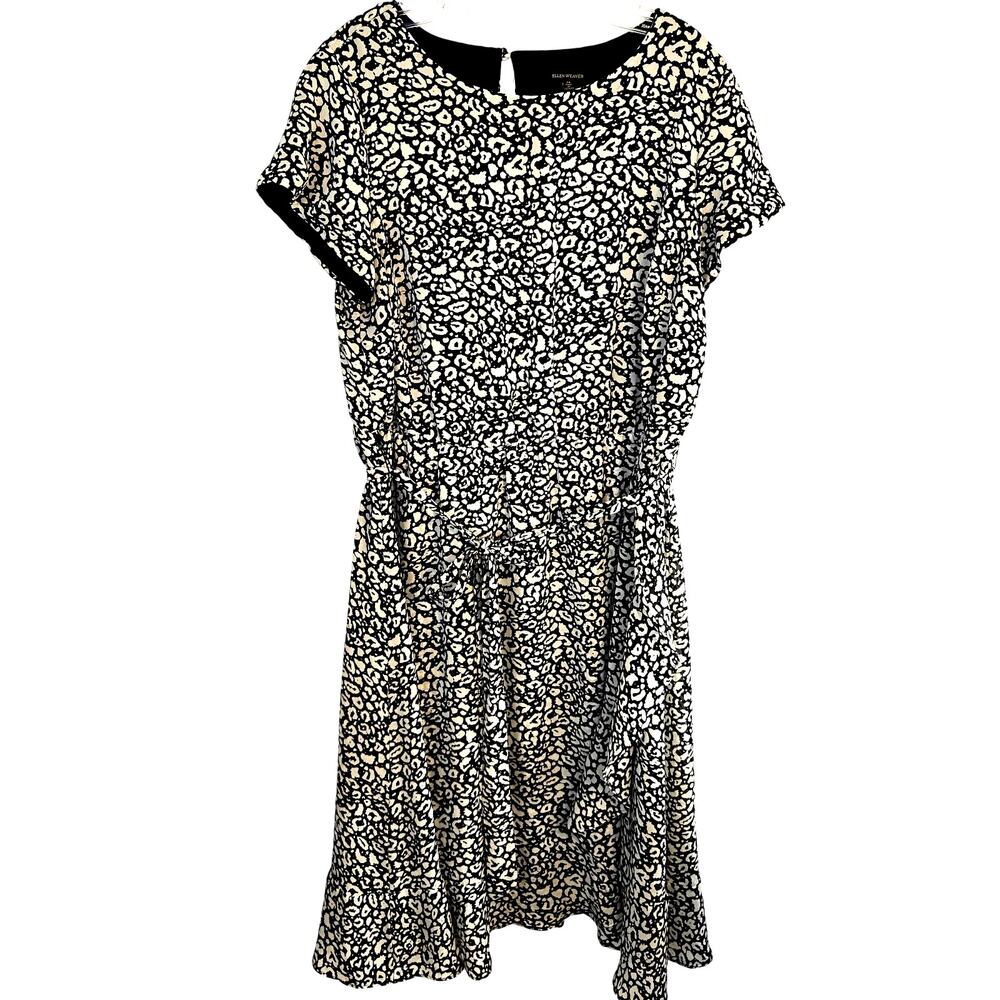 Ellen Weaver 1X Women's Dress Black White Plus Size 14W 16W